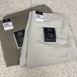 2 Pack NWT Perry Ellis Men’s Golf Shorts Chino Clay Cement New 38